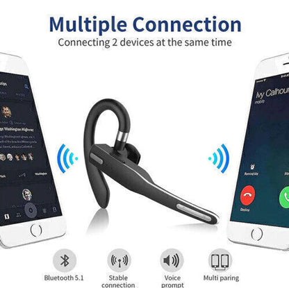 Trucker Wireless Bluetooth 5.1 Earpiece Headset Mic Earbud Noise Cancelling LOT