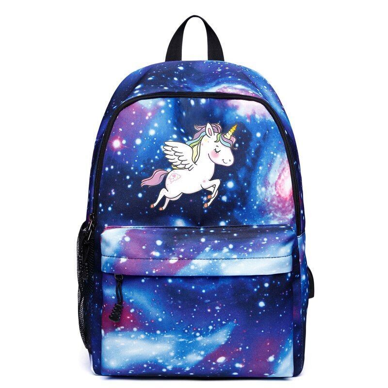 Women School Backpacks Charging Canvas Bags Teenagers Large Travel Backpack Bags