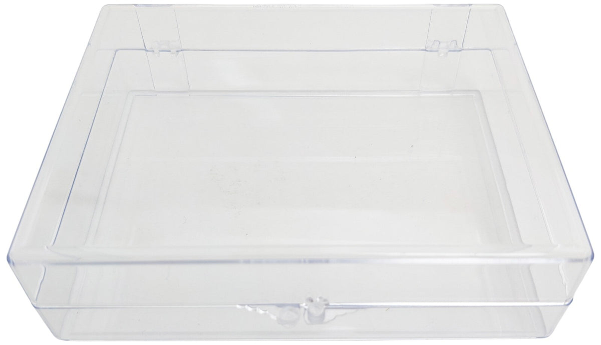 Small Clear Plastic Box, Rigid Hinged Polystyrene - 4 5⁄8 x 3 1⁄2 x 1 1⁄4"