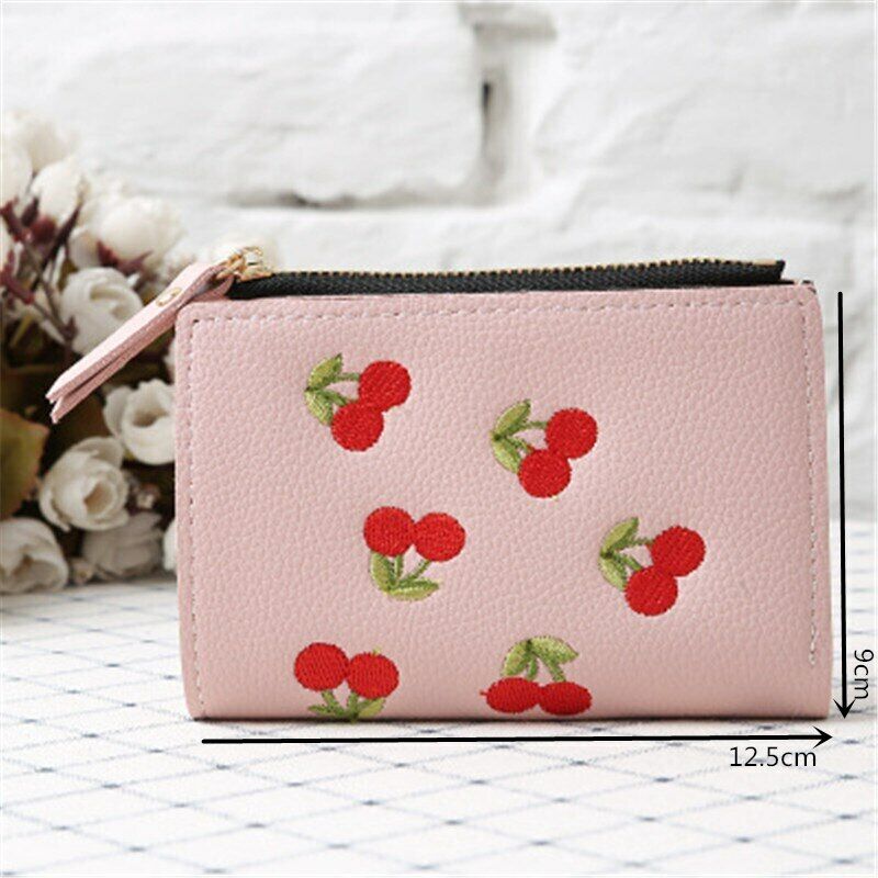 Women Wallet Coin Girl Purse Card Clmps Lady Holder Mini Cash Handbag PU Leather
