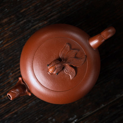 Handmade Tea Pot Real Yixing Zisha Dahongpao Clay Boutique Pot 9 Infuser Holes