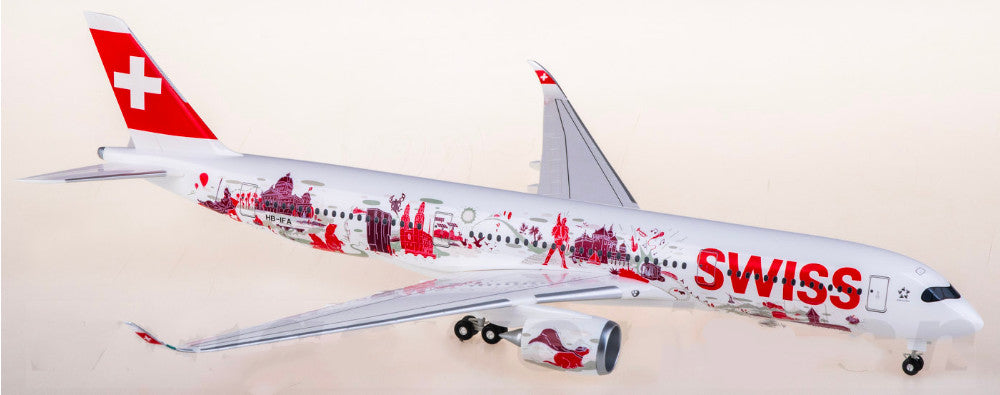 1:200 Hogan Swiss Airbus A350-900 Passenger Airplane ABS Plastic Aircraft Model