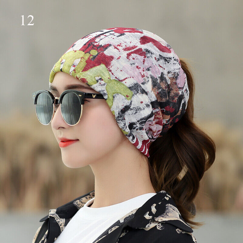 Women's Turban Cap Spring and Summer Outdoor Hat Breathable Pullover Cap Thin