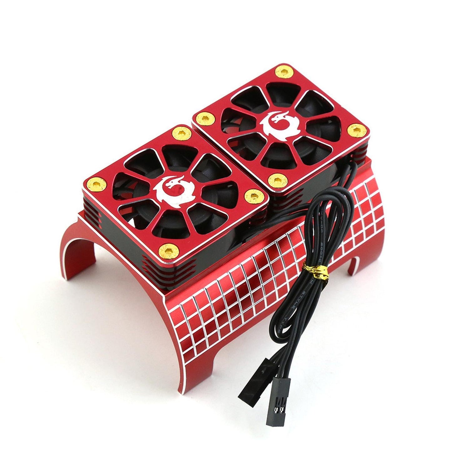 Upgrade Red Dual Fan Cooling Heatsink For Traxxas X-Maxx 1/5 RC Car 55mm Motor w