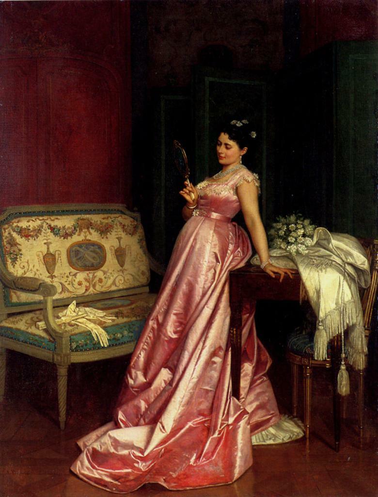 high quality 24x36 oil painting handpainted on canvas "admiring glance"