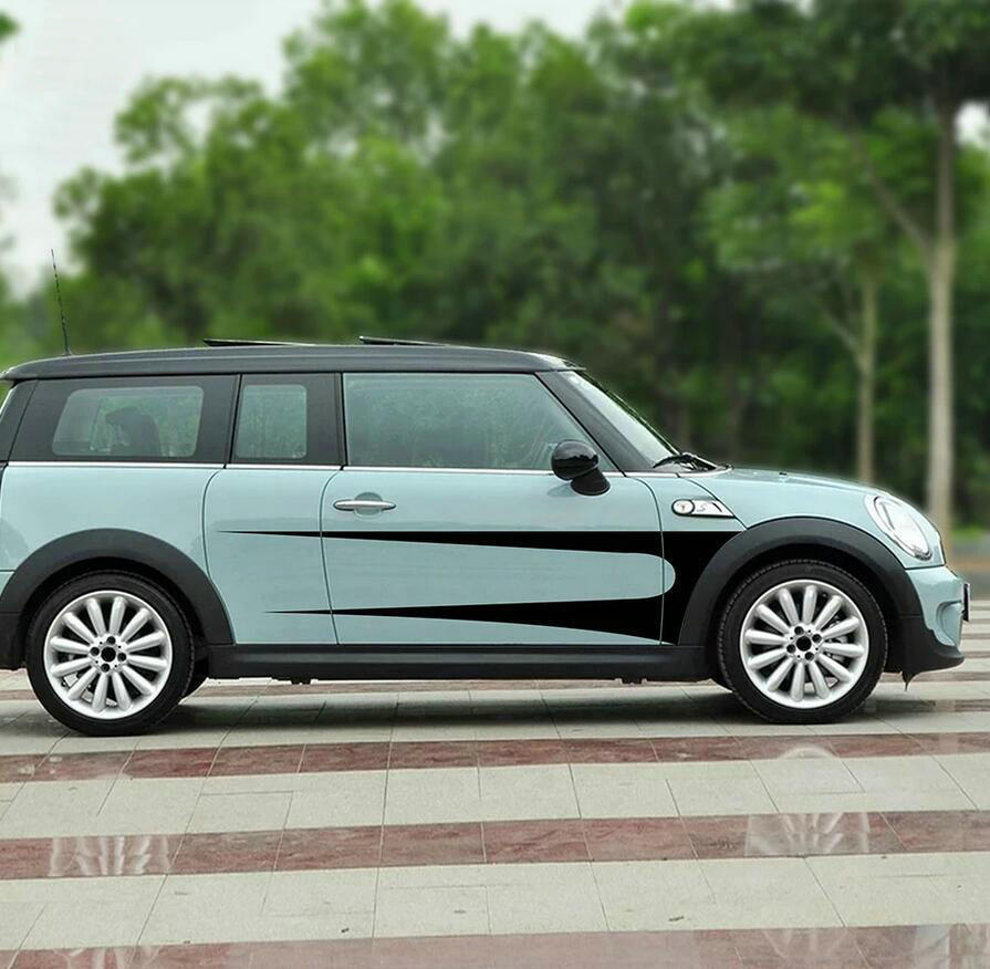 2PCS Graphics Side Skirt Stripe Kit Car Sticker For Mini All Models Vinyl Decals