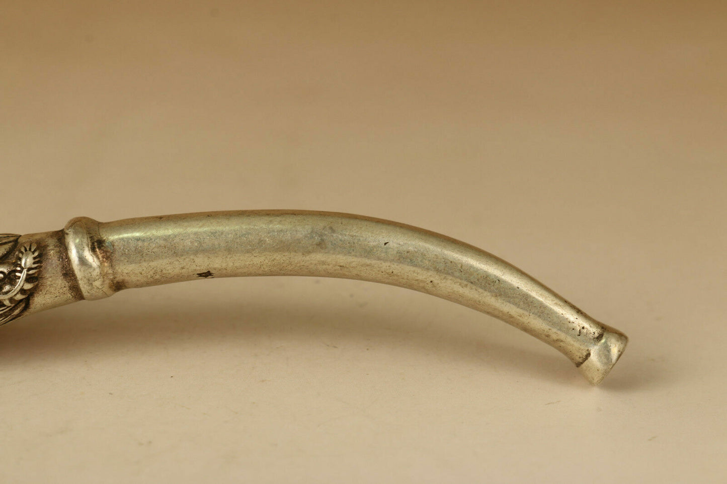 Rare Tibet Silver copper Smoking Tool Statue Old Sacred Opening Dragon Head pipe