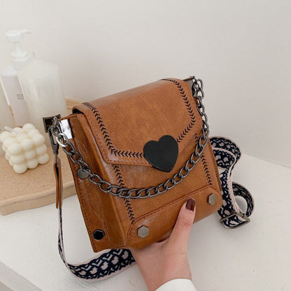 Handbag Synthetic Leather Messenger Crossbody Bag Retro Shoulder Bag 34*16 CM