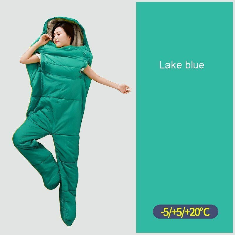 Humanoid Sleeping Bag Outdoor Indoor Thin Warm Camping Travel Nylon 210*80*50CM