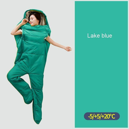 Humanoid Sleeping Bag Outdoor Indoor Thin Warm Camping Travel Nylon 210*80*50CM