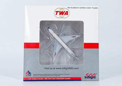 1:500 InFlight TWA Convair CV-880 Passenger Airplane Diecast Aircraft Model