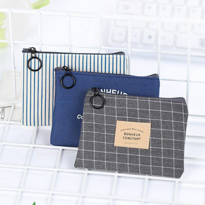 Mini Canvas Purse Unisex Coin Key Pouch Purse Card Bag Small Zipper HolderWallet