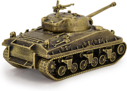 1:72 M4 Sherman Medium Tank Model Full Metal with Bamboo Gift Box Bronze Color