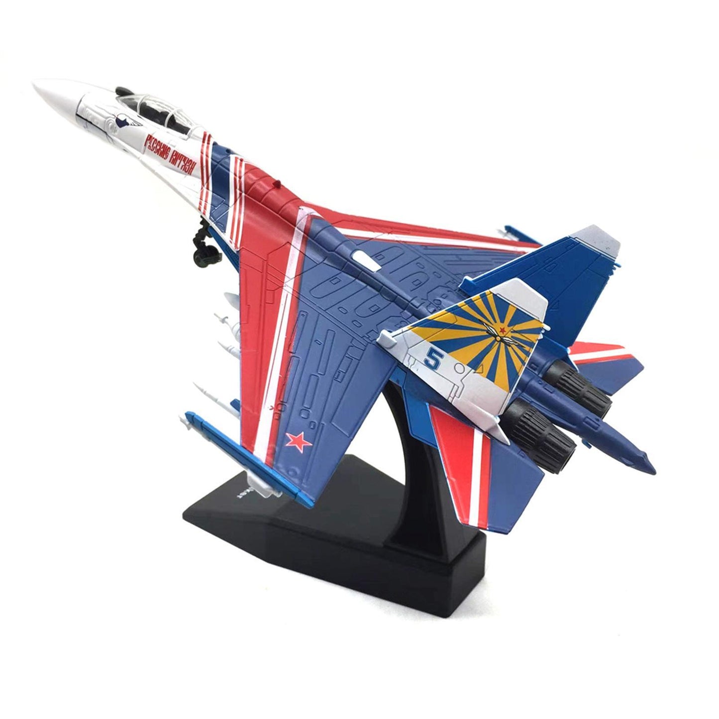 1/100 Red-Blue Metal SU-27 Super Flanker Heavy Aircraft Model Military Ornament