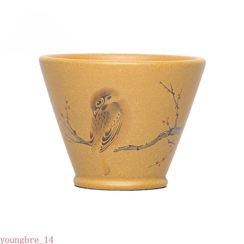 Yixing Purple Clay Teacup Handmade Small Tea Bowl Raw Ore Duan Clay Bird Tea Cup