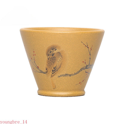 Yixing Purple Clay Teacup Handmade Small Tea Bowl Raw Ore Duan Clay Bird Tea Cup
