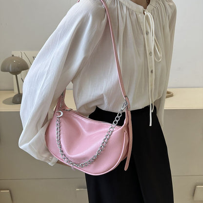 Chain Shoulder Bags Handbags Crossbody Synthetic Leather Underarm Shopper Purses