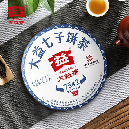 2021 Menghai Dayi 7542 Pu'er Tea Cake 2101 Yunnan Puerh Pu-erh 357g Raw Puer tee