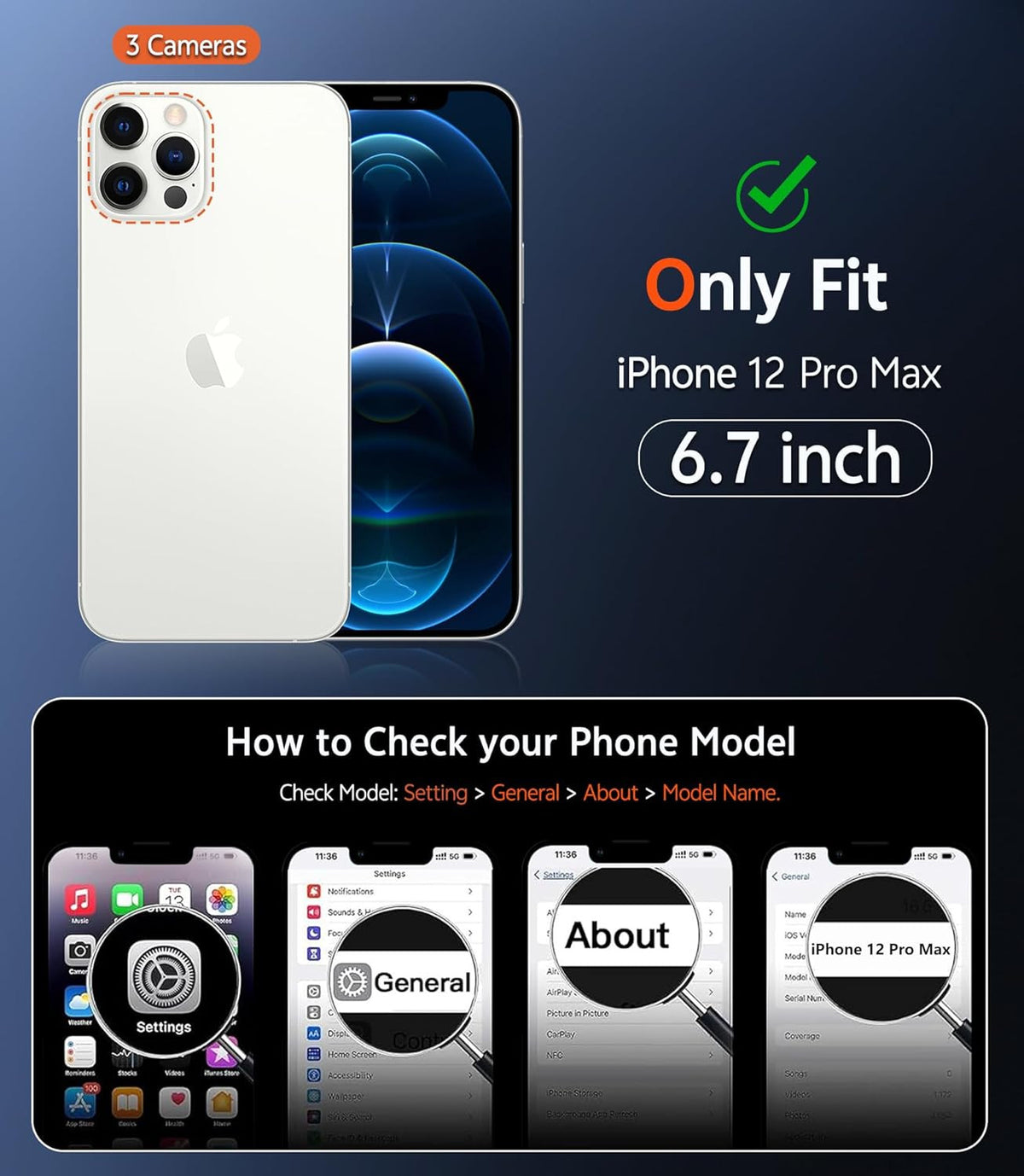 for Iphone 12 Pro-Max Case: Clear Magnetic Phone Cases Compatible with Magsafe S