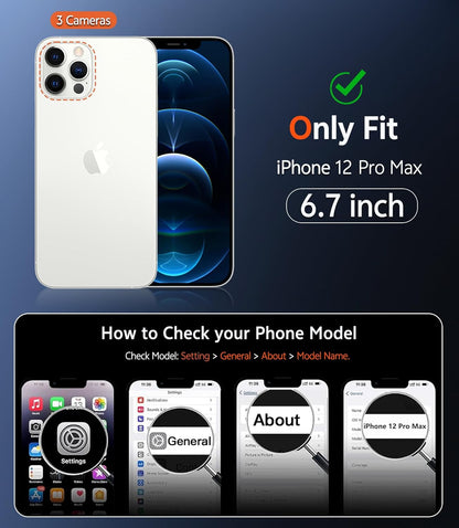 for Iphone 12 Pro-Max Case: Clear Magnetic Phone Cases Compatible with Magsafe S