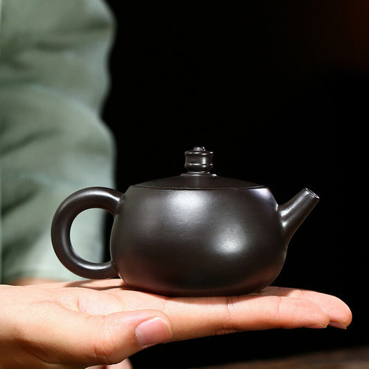 Chinese Yixing Zisha Pottery Teapot Tea Pot Black Zhu Clay Master Pot Marked Pot