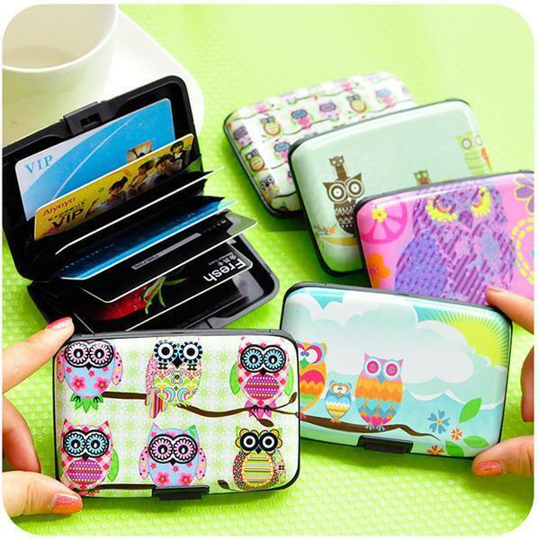 Box Bag Credit ID Card Women's Card Case Holder Card Security Layers Theft Proof