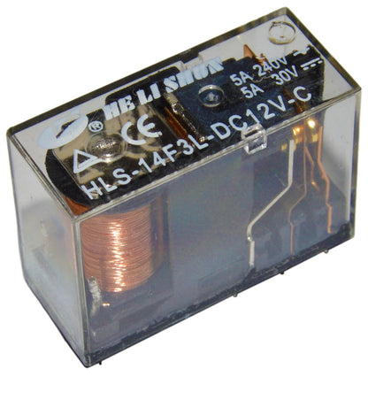 12V 5A Single Contact Relay DIP, 270Ω Coil Resistance, Clear, HLS-14F3L-DC12V-C