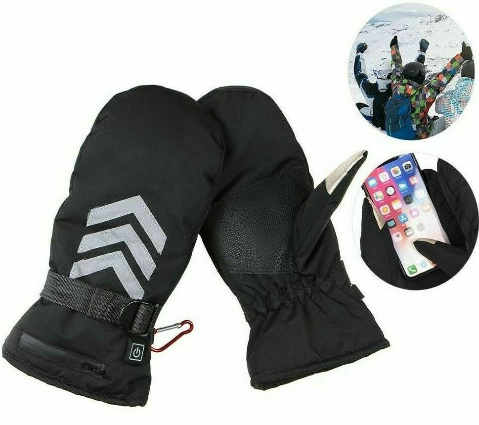 Electric Heating Gloves Rechargeable Battery Powered Winter Warm Outdoor Mittens