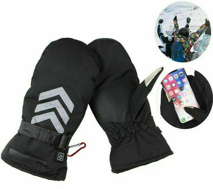 Electric Heating Gloves Rechargeable Battery Powered Winter Warm Outdoor Mittens