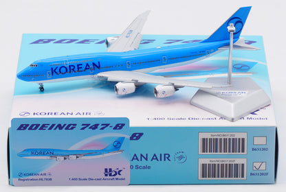 1:400 HX Model KOREAN AIR BOEING 747-8 Flap Down Airplane Diecast Aircraft Model
