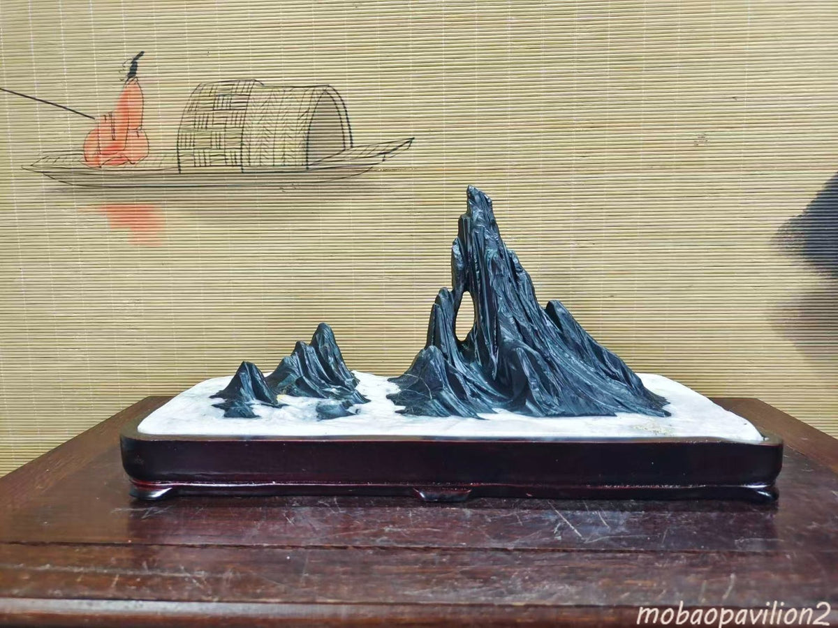 Natural Stone Mountain Stones Bonsai Suiseki Lingbi Stone White Home Design