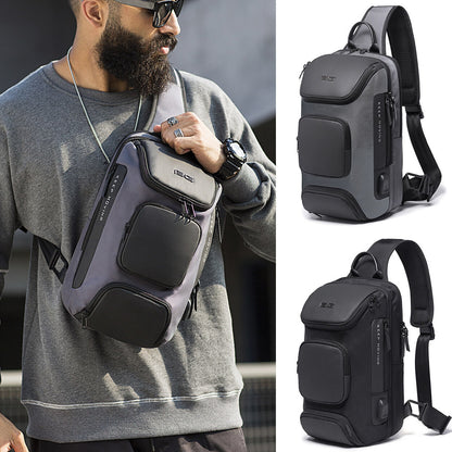 Charging Port Water Resistant Chest Pack Sling Bag Crossbody Backpack Business