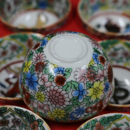 12pcs/set 5cm China Jingdezhen Antique Porcelain Zodiac Animal Pattern Teacup