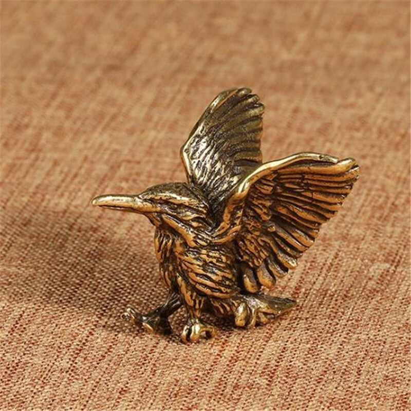 Pure Brass Bird Figurine Tea Pet Ornament Miniature Mini Figure Collectible Toy
