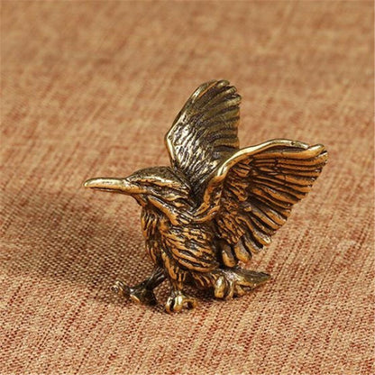 Pure Brass Bird Figurine Tea Pet Ornament Miniature Mini Figure Collectible Toy