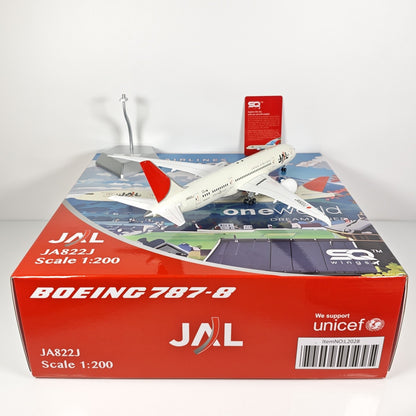 1:200 SQ Wings Japan Airlines Boeing 787-8 Passenger Airplane Diecast Model