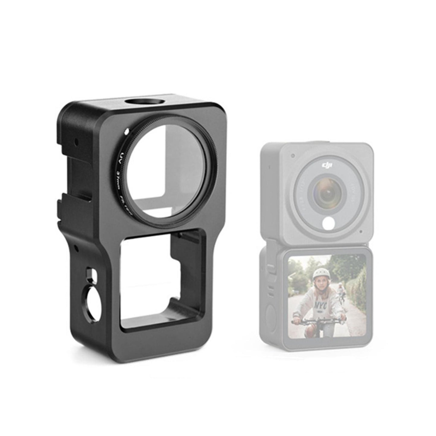 Camera Protective Frame Cover+UV Filter+Lens Cover+Adapter For DJI Action 2 qq
