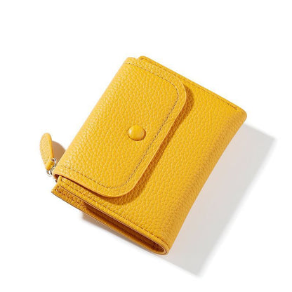 Small Synthetic Leather Wallet Coin Purse Pocket Yellow Wallet Bag 11.5*9*2.7 cm