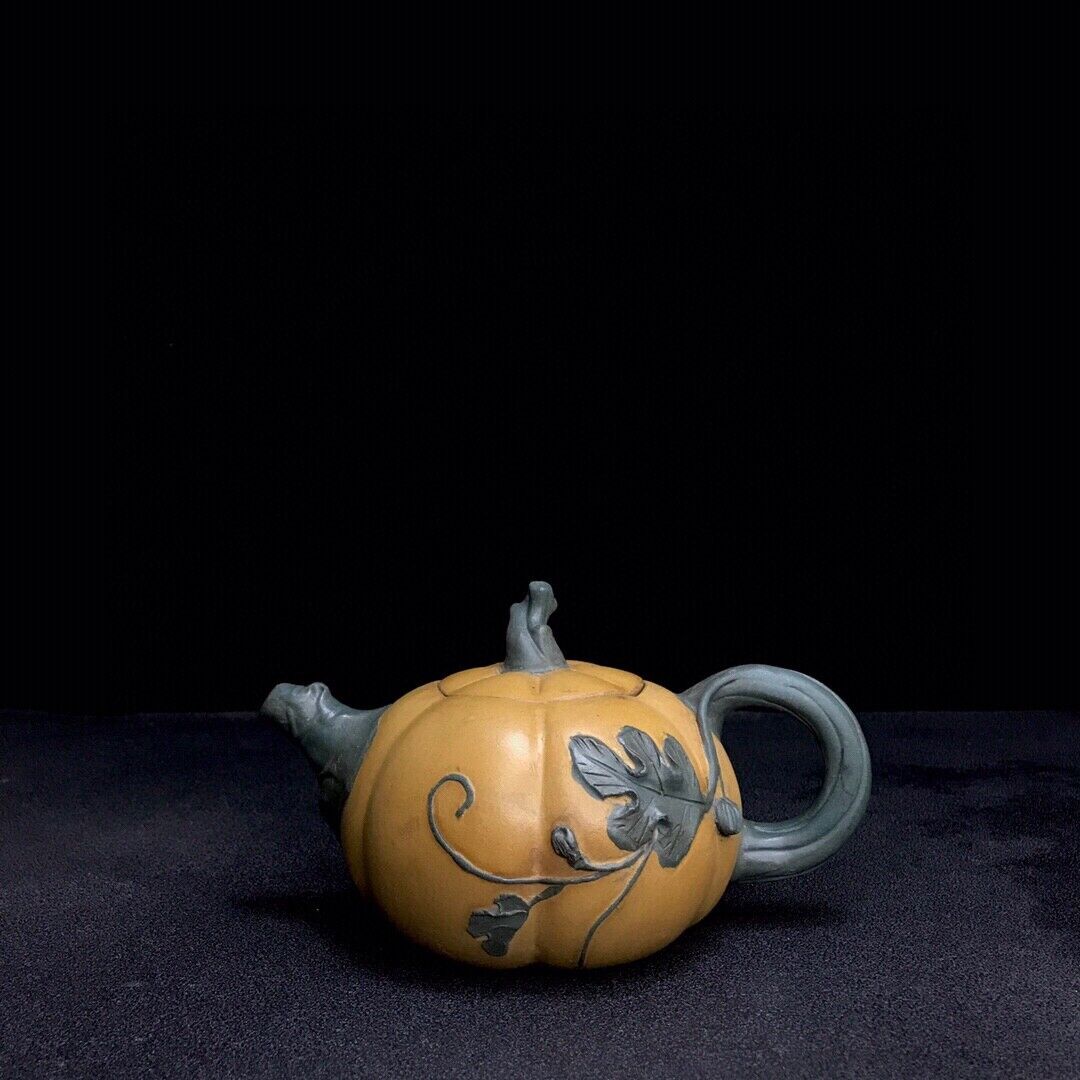 vintage chinese yixing purple clay teapot zisha ceremony carving Collectible art