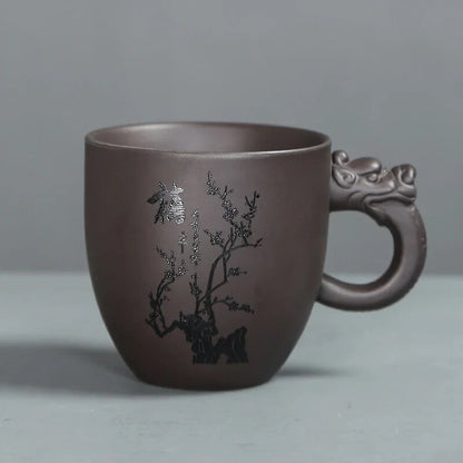 Tradition Purple Clay Teacup with Handle Tea Cup Customized Household Tea Sets