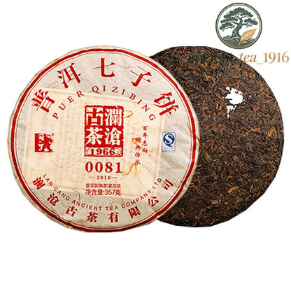 357g LAN CANG ANCIENT TEA Brand 0081 Pu-erh Tea Cake 2018 Ripe Puer Pu'er Shu