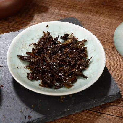 Chinese Anhua Baishaxi Dark Tea with Golden Flower Dark Tea FuCha Fu Brick 300g