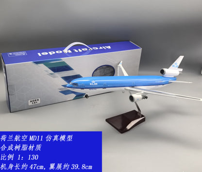 47CM 1:130 KLM McDonnell Douglas MD-11 Aircraft Landing Gear Resin Plane Model