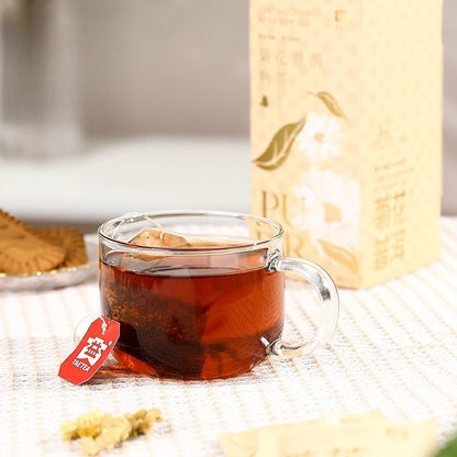 40g Pu'er Tea Chrysanthemum Mellow Ripe Pu'er Tea Bags 1.6g Each 25 Sachets
