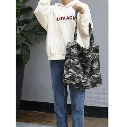 Canvas Camouflage Large Tote Shoulder Bag Shopping Handbag Women Gifts