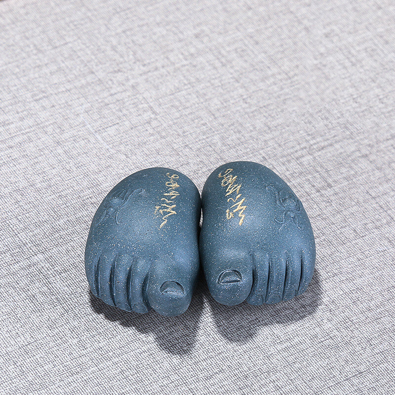 One Pair Feet Yixing Zisha Purple Clay Tea Pet Creative House Warming Gift New