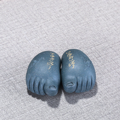 One Pair Feet Yixing Zisha Purple Clay Tea Pet Creative House Warming Gift New