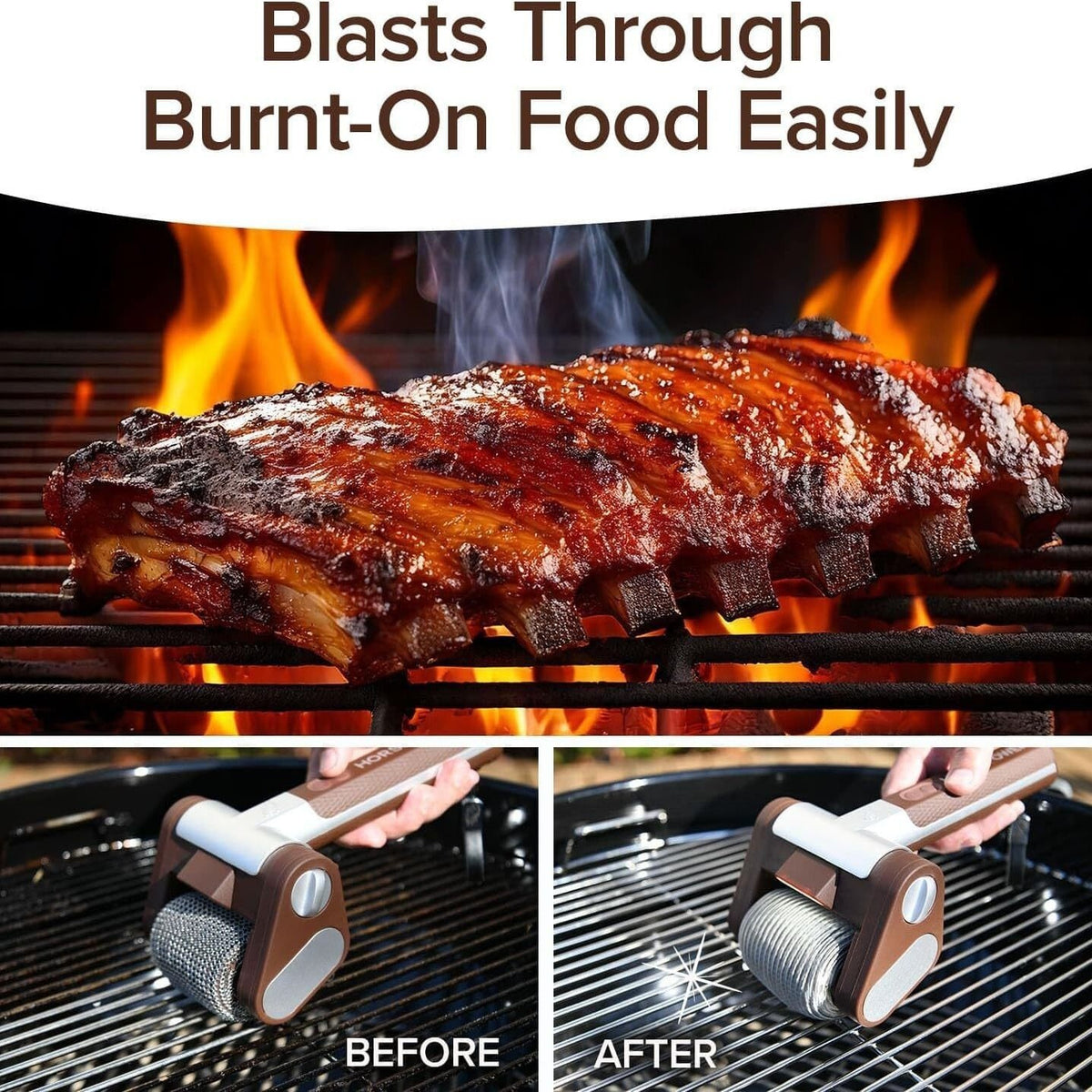Electric Grill Cleaner Bristle Free, Spinning BBQ Grill Brush
