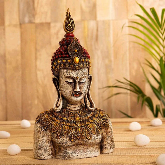Polyresin Handmade Buddha Head Idol Table Desk Decor Figurine Statue