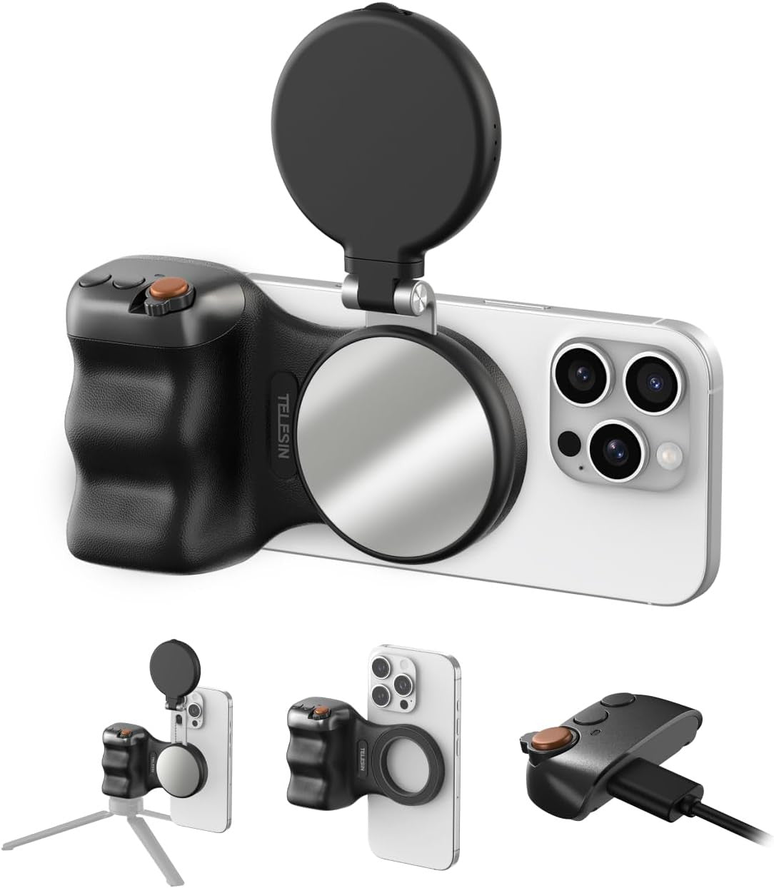 Fun Shot Magnetic Phone Camera Grip+ C03 Magnetic Selfie Light Creator Kit Compa
